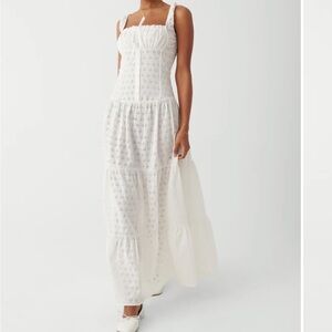 Frankie's Bikinis Christabelle White Eyelet Maxi Dress